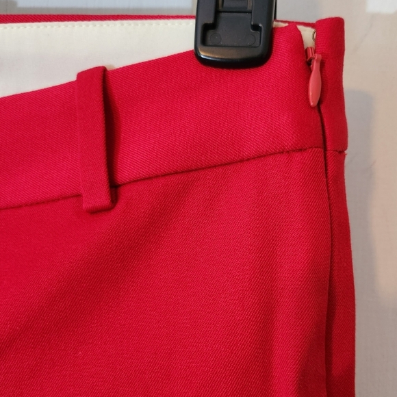 J Crew Cropped Scallop Edge Hem Red Slack Pants - Picture 4 of 5